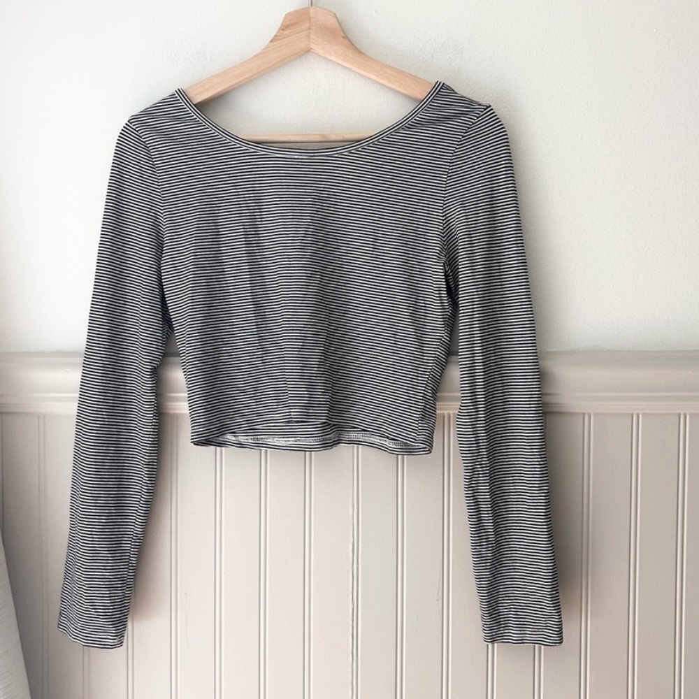 Striped Black and White Women's Top size medium